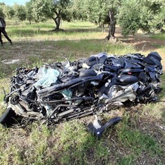 Carcasse automobili compattate-Il ritrovamento delle Guardie Campestri di Ruvo di Puglia