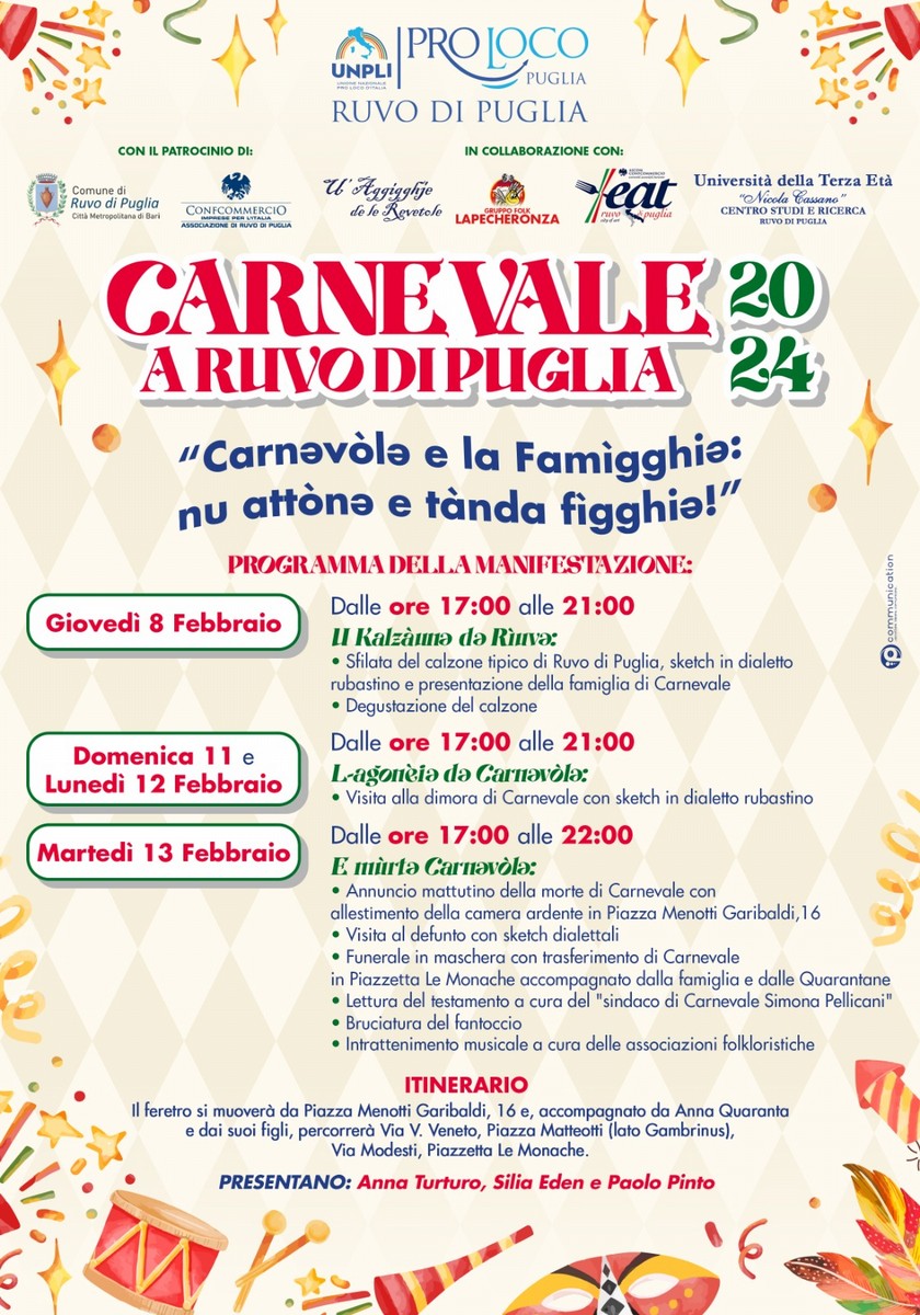 Programma Carnevale Ruvo di Puglia