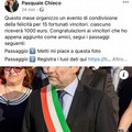 «Regalo 1000 euro», su Facebook spunta un profilo fake del sindaco Pasquale Chieco