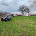 Incendio in un fondo agricolo a Calendano