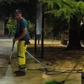 Lavaggi notturni del basolato nel centro storico di Ruvo di Puglia