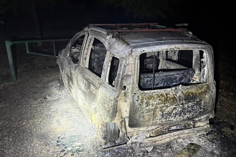 La Fiat Panda recuperata dalla Metronotte