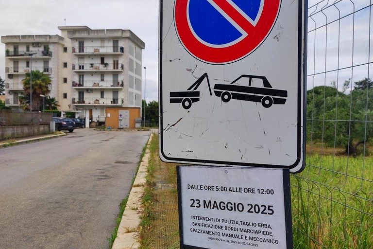 Divieto di sosta per il taglio erba