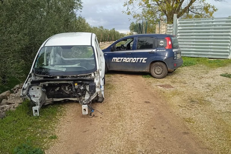 La Fiat Panda recuperata dalla Metronotte