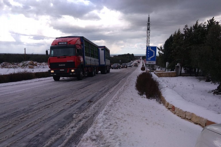 raffico bloccato sulla strada provinciale 85 che collega Bisceglie a Corato e Ruvo